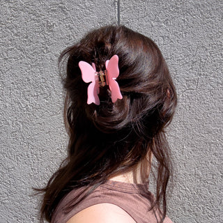 Pink Butterfly Bow Hair Claw