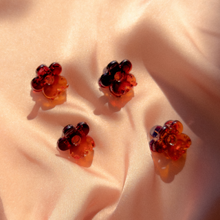 Retro Flower Mini Clips - Honey Brown