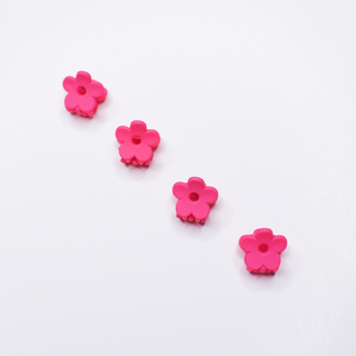 Retro Flower Mini Clips - Matte Pink