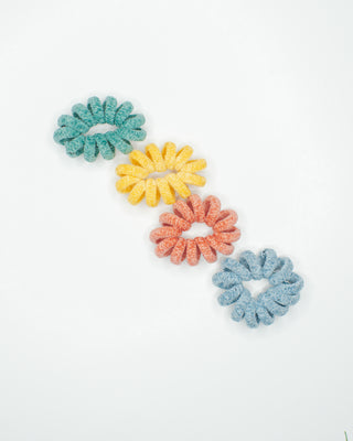 Knitted Curly Cord 4-Pack - Rainbow