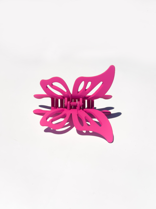 Matte Butterfly Hair Claw Clip | Hot Pink