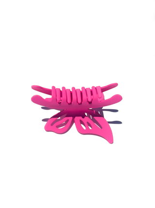Matte Butterfly Hair Claw Clip | Hot Pink